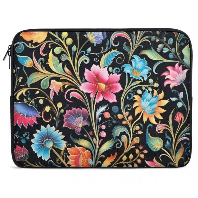 15inch Laptop Sleeve Bag Multicolor Floral Design Laptop Bag Shockproof Computer Carrying Cover Slim Briefcase Handbag