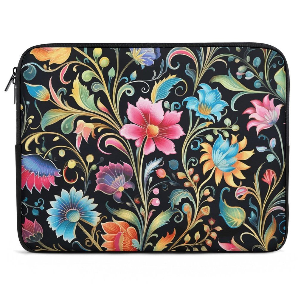 15inch Laptop Sleeve Bag Multicolor Floral Design Laptop Bag Shockproof Computer Carrying Cover Slim Briefcase Handbag