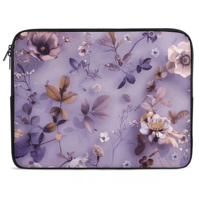 15inch Laptop Sleeve Bag Flowers and Leaves Laptop Bag Shockproof Computer Carrying Cover Slim Briefcase Handbag