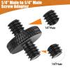 1/4" Male to 1/4" Male Tripod Screw, 4 PCS Standard Camera Cage Mount Threaded Light Stand Screw, Double Head Converter Precision Made for Shoulder Rig Stud Mounting Accessories view 2