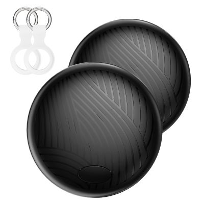 Tags-2 Pack Air Tracker, VIXOLYN Trackers Like Airtags 2 Pack, Key Finder Compatible with Apple Find My (iOS Only), Track Your Keys Luggage Backpack Suitcase, with Holders and Keychains, Black