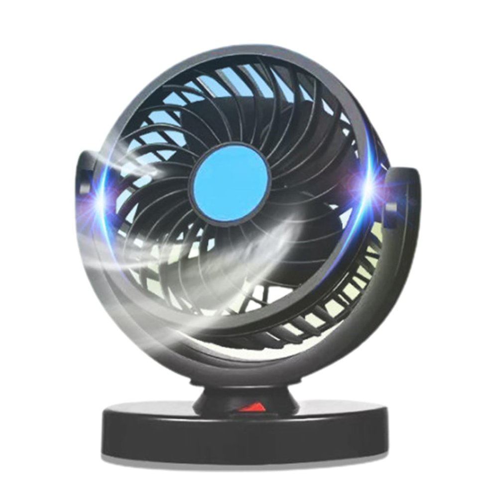 JzcsdkSIL Car Fan USB Rechargeable Dual-Head Fans 5-Blades Electric Vehicle Cooling Fans For SUV Track Dashboard Desk, single