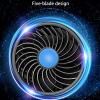 JzcsdkSIL Car Fan USB Rechargeable Dual-Head Fans 5-Blades Electric Vehicle Cooling Fans For SUV Track Dashboard Desk, single view 4