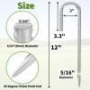 Besitu 12 Inch Ground Stakes Heavy Duty J Hook 60-Pack Metal Spikes Galvanized Ground Hooks Anchors Rebar Ground Stakes for Fence Tent Gazbo Bounce House and Outdoor Decorations Inflatables view 2