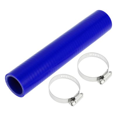 X AUTOHAUX 1 Set 30mm 1.18" ID 200mm 7.87" Length 0 Degree Blue Car Silicone Hose with Clamps Coolant Hose Universal