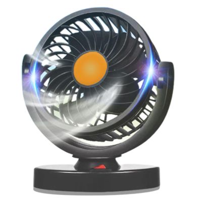 JzcsdkSIL Car Fan USB Rechargeable Dual-Head Fans 5-Blades Electric Vehicle Cooling Fans for SUV Track Dashboard Desk