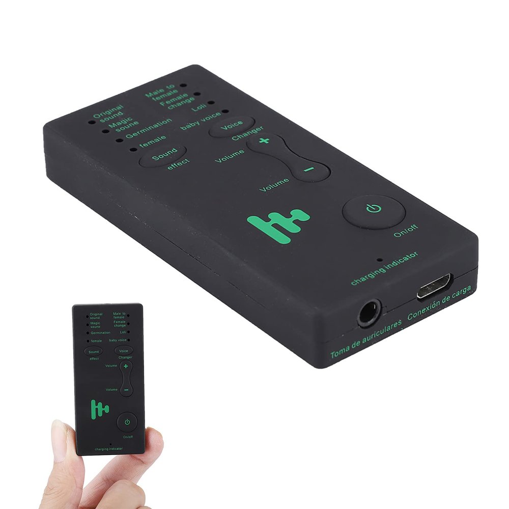 Portable Voice Changer Device with 8 Different Sounds, Live Sound Card for Mobile Phone, Online Singing and Chatting