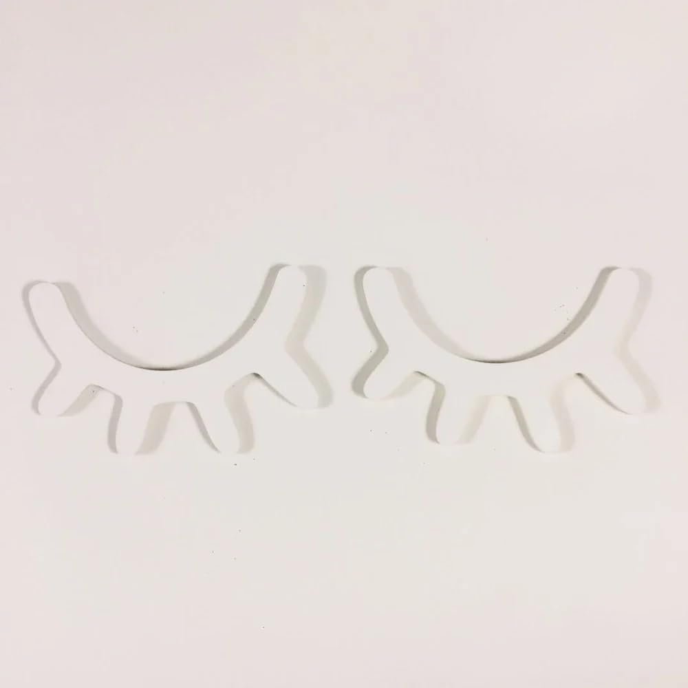 1 Pair Nordic Style Cute Wooden 3D Eyelash Wall Sticker Decor Children Kids Baby Room Background Wall Sticker Home Decoration WHITE