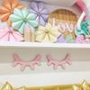 1 Pair Nordic Style Cute Wooden 3D Eyelash Wall Sticker Decor Children Kids Baby Room Background Wall Sticker Home Decoration WHITE view 4