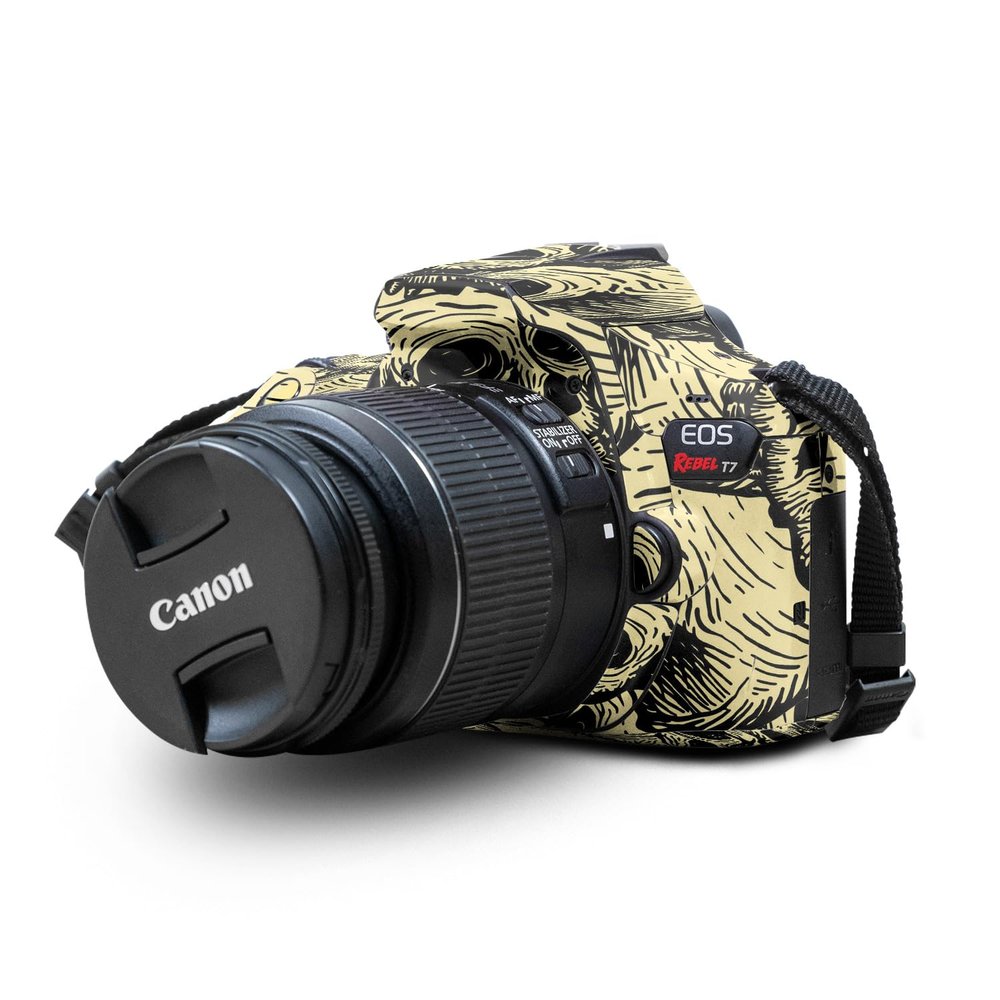 Skin Compatible with Canon EOS Rebel T7 Camera - Inked Skulls - Premium 3M Vinyl Protective Wrap Decal Cover - Easy to Apply | Crafted in The USA by MightySkins