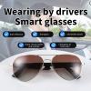 HWSYTEK Smart sunglasses with bluetooth speaker Microphone listening to music making phone call UV protection Polarized Audio sunglasses smart glasses gift for men (black) view 3
