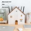 Desktop Wooden WiFi Router Storage Box Cable Management Box Creative House Shape Modem Cable Router Cover Organized Power Strip Cable Management Hider Rack Need Assembly(White Bakery) view 4