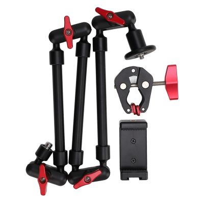 Bewinner Upgraded 31in Adjustable Articulating Friction Magic Arm with 1/4in 3/8in Thread & Super Clamp, Camera Mount 360 Degree Rotation for LED Light Microphone Video Rig (31 Inch)