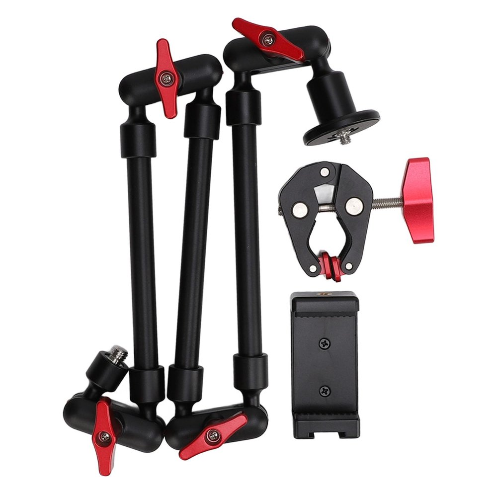 Bewinner Upgraded 31in Adjustable Articulating Friction Magic Arm with 1/4in 3/8in Thread & Super Clamp, Camera Mount 360 Degree Rotation for LED Light Microphone Video Rig (31 Inch)