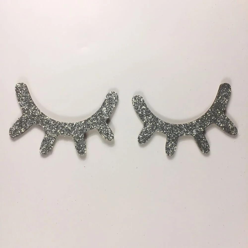 1 Pair Nordic Style Cute Wooden 3D Eyelash Wall Sticker Decor Children Kids Baby Room Background Wall Sticker Home Decoration Silver