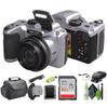 Minolta MN26Z 20 Mega Pixels 26x Optical Zoom Digital Camera with 1080p FHD Video Bundle with 32 GB Memory Card + Vlogging Tripod + Cleaning kit + More Accessories - Silver view 1