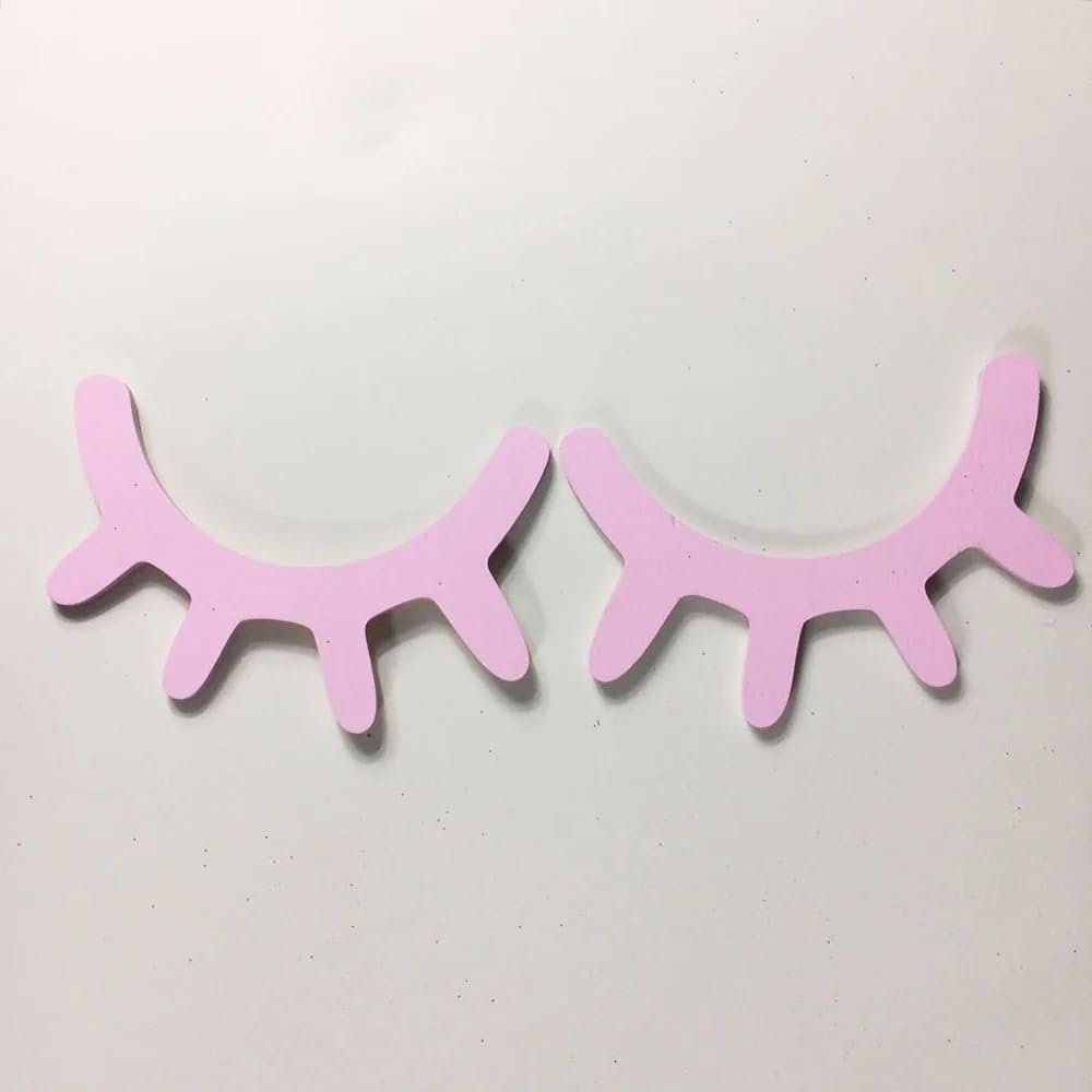 1 Pair Nordic Style Cute Wooden 3D Eyelash Wall Sticker Decor Children Kids Baby Room Background Wall Sticker Home Decoration Pink