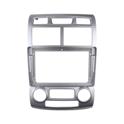BINGLEI Car InteriorRadio Panel 9 INCH Dash Kit Fit for Kia SPORTAGE 2005-2010 Car Radio Fascia Frame Android Player Adapter Cover Stereo Panel Bezel GPS Facia Decoration,Radio Panel(Silver Frame)