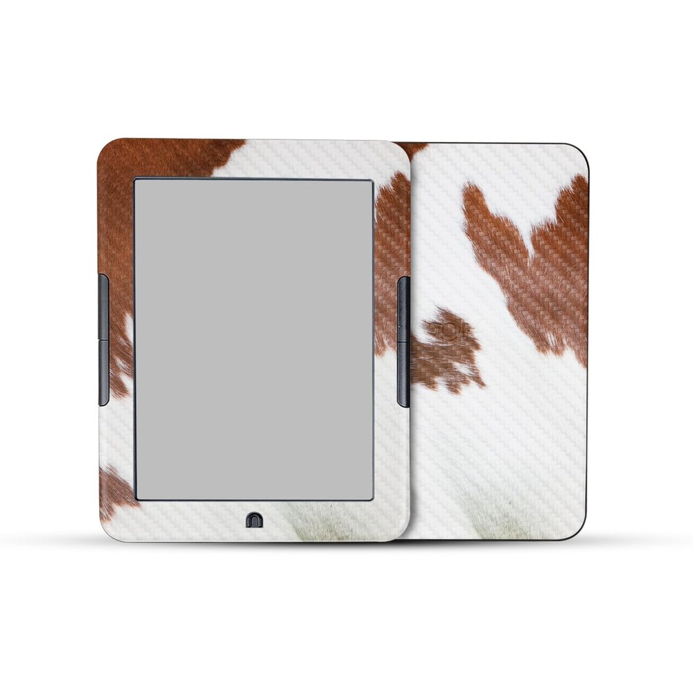 Carbon Fiber E-Reader Skin Compatible with Barnes & Noble Nook GlowLight 4e (2022) - Cow Hide - Premium 3M Vinyl Protective Wrap Decal Cover - Easy to Apply | Crafted in The USA by MightySkins