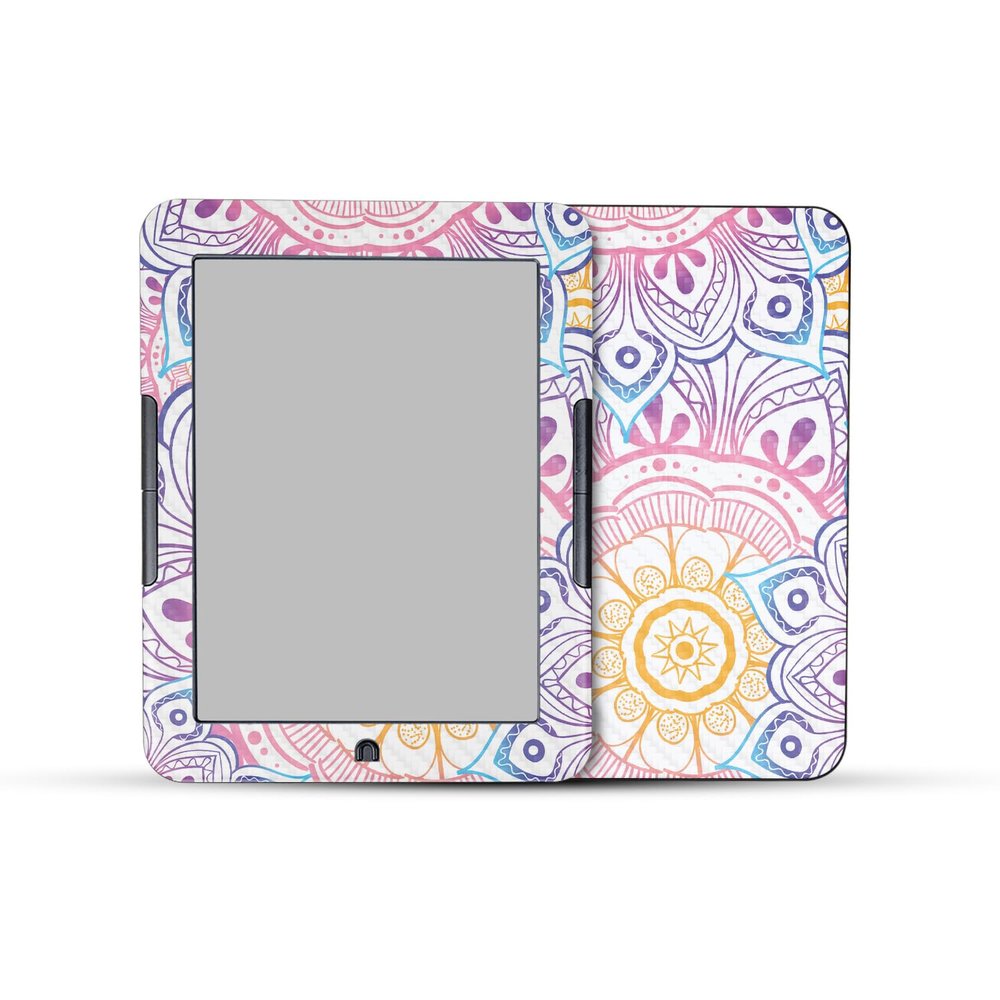Carbon Fiber E-Reader Skin Compatible with Barnes & Noble Nook GlowLight 4e (2022) - Vibrant Mandala - Premium 3M Vinyl Protective Wrap Decal Cover - Easy to Apply | Crafted in The USA by MightySkins