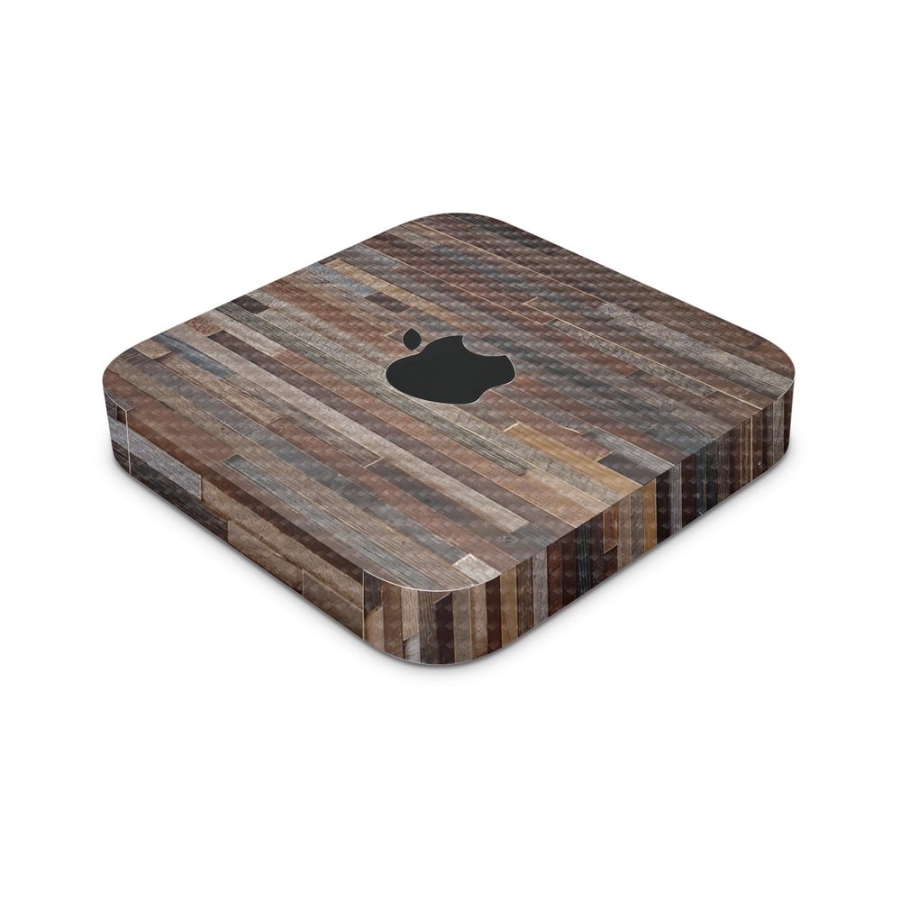 Carbon Fiber Skin Compatible with Apple Mac Mini M2 (2023) - Woody - Premium 3M Vinyl Protective Wrap Decal Cover - Easy to Apply | Crafted in The USA by MightySkins