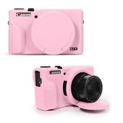 TYUANDOUER G7X III Case for Canon Powershot G7X Mark III Digital Camera, Soft Silicone G7X III Camera Case Accessories, Protective Case Cover for G7XIII G7X3 with Detachable Lens Cover - Pink