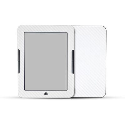 Carbon Fiber Tablet Skin Compatible with Barnes & Noble Nook GlowLight 4e (2022) - Solid White - Premium 3M Vinyl Protective Wrap Decal Cover - Easy to Apply | Crafted in The USA by MightySkins