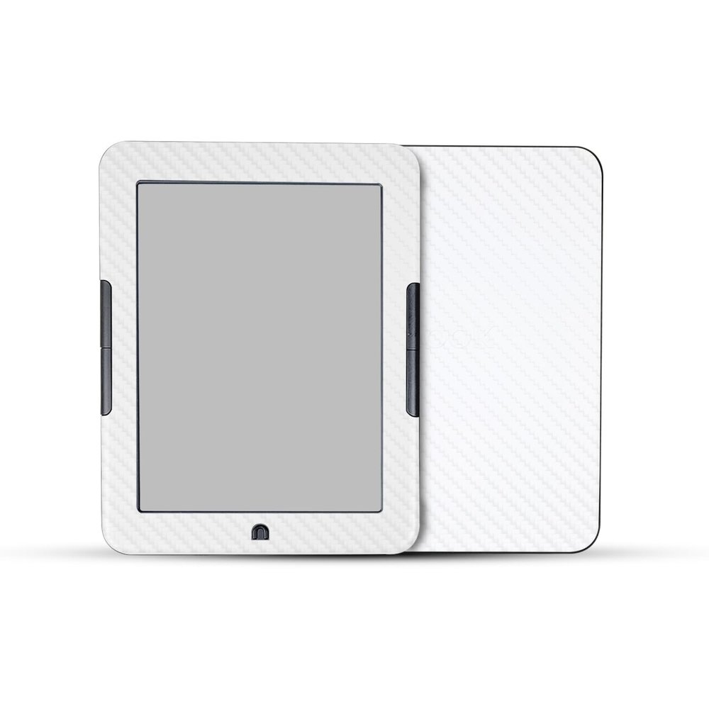 Carbon Fiber Tablet Skin Compatible with Barnes & Noble Nook GlowLight 4e (2022) - Solid White - Premium 3M Vinyl Protective Wrap Decal Cover - Easy to Apply | Crafted in The USA by MightySkins