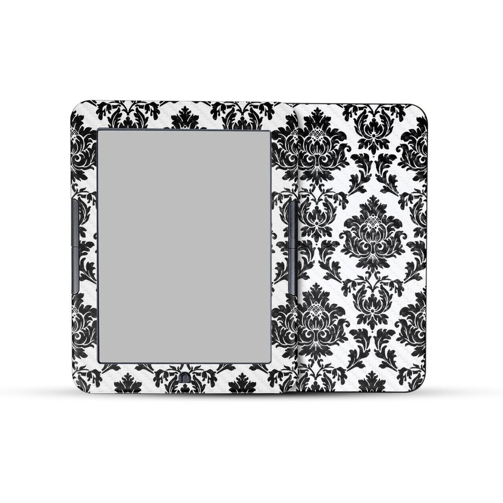 Carbon Fiber E-Reader Skin Compatible with Barnes & Noble Nook GlowLight 4e (2022) - Vintage Damask - Premium 3M Vinyl Protective Wrap Decal Cover - Easy to Apply | Crafted in The USA by MightySkins