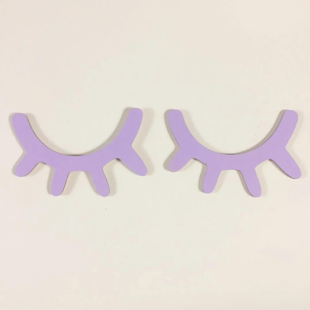 1 Pair Nordic Style Cute Wooden 3D Eyelash Wall Sticker Decor Children Kids Baby Room Background Wall Sticker Home Decoration PURPLE