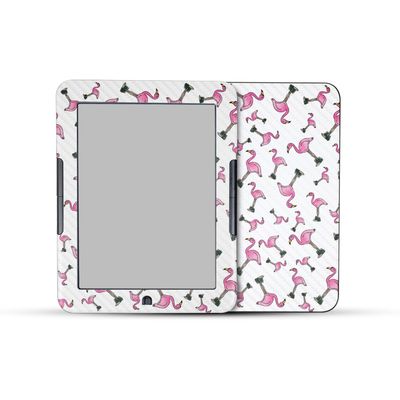 Carbon Fiber E-Reader Skin Compatible with Barnes & Noble Nook GlowLight 4e (2022) - Cool Flamingo - Premium 3M Vinyl Protective Wrap Decal Cover - Easy to Apply | Crafted in The USA by MightySkins