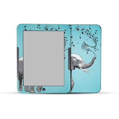 Carbon Fiber Tablet Skin Compatible with Barnes & Noble Nook GlowLight 4e (2022) - Musical Elephant - Premium 3M Vinyl Protective Wrap Decal Cover - Easy to Apply | Crafted in The USA by MightySkins