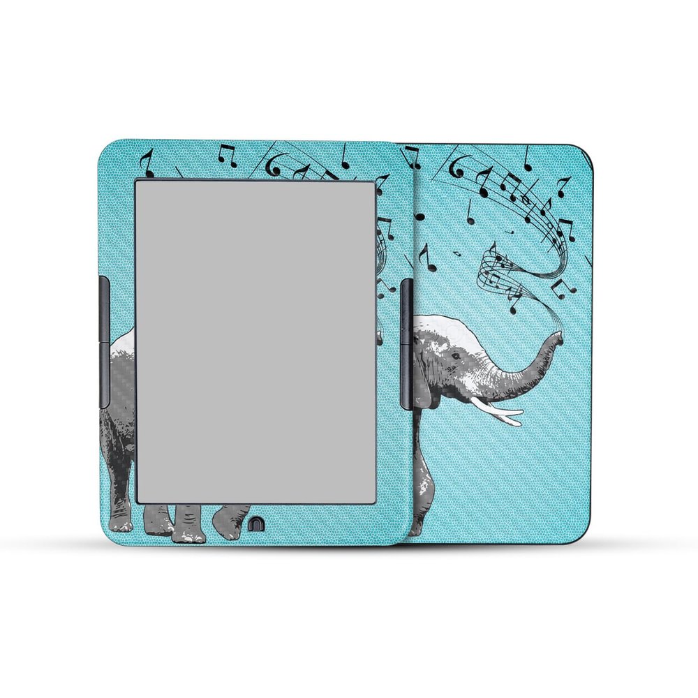 Carbon Fiber Tablet Skin Compatible with Barnes & Noble Nook GlowLight 4e (2022) - Musical Elephant - Premium 3M Vinyl Protective Wrap Decal Cover - Easy to Apply | Crafted in The USA by MightySkins
