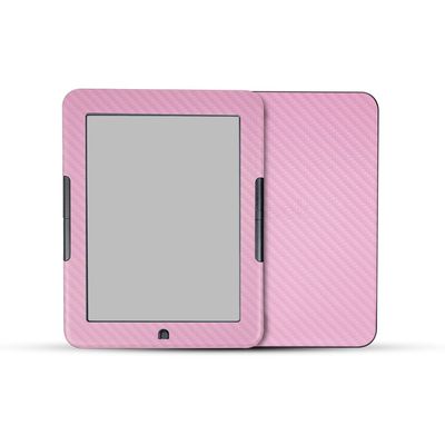 Carbon Fiber Tablet Skin Compatible with Barnes & Noble Nook GlowLight 4e (2022) - Solid Pink - Premium 3M Vinyl Protective Wrap Decal Cover - Easy to Apply | Crafted in The USA by MightySkins