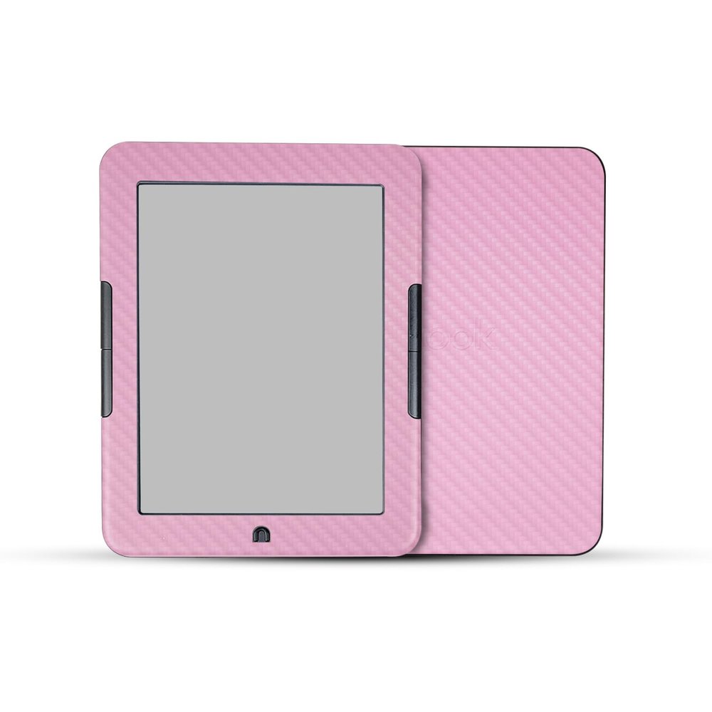 Carbon Fiber Tablet Skin Compatible with Barnes & Noble Nook GlowLight 4e (2022) - Solid Pink - Premium 3M Vinyl Protective Wrap Decal Cover - Easy to Apply | Crafted in The USA by MightySkins