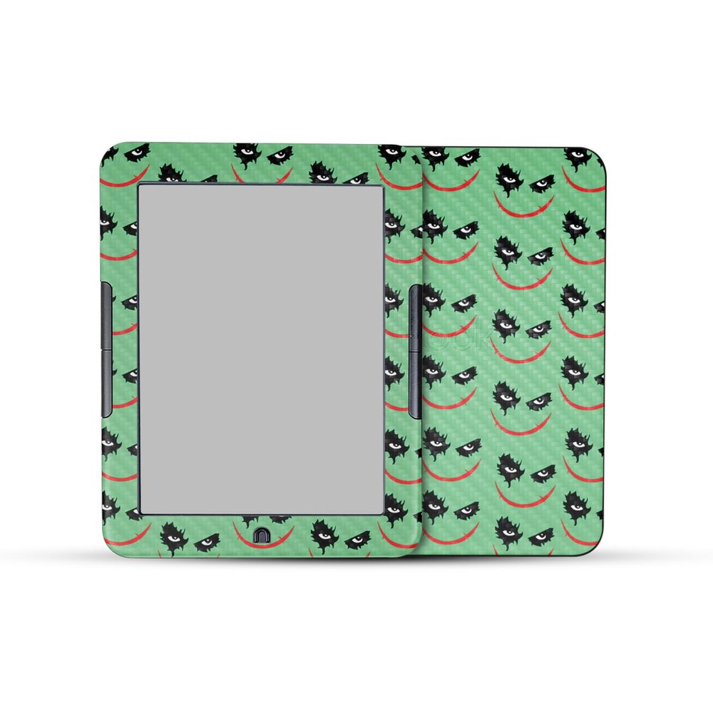 Carbon Fiber E-Reader Skin Compatible with Barnes & Noble Nook GlowLight 4e (2022) - Why So Serious - Premium 3M Vinyl Protective Wrap Decal Cover - Easy to Apply | Crafted in The USA by MightySkins
