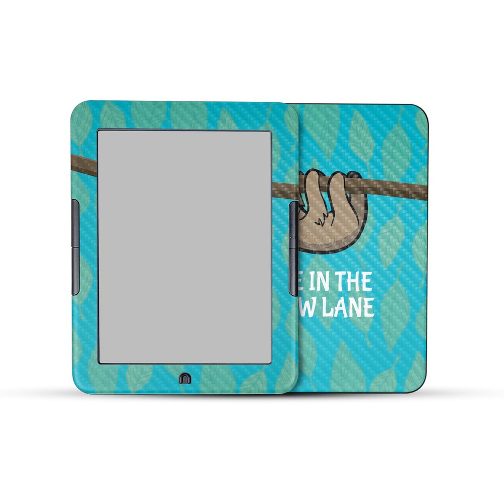Carbon Fiber E-Reader Skin Compatible with Barnes & Noble Nook GlowLight 4e (2022) - Slow Sloth - Premium 3M Vinyl Protective Wrap Decal Cover - Easy to Apply | Crafted in The USA by MightySkins