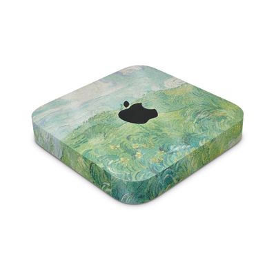 Glossy Glitter Skin Compatible with Apple Mac Mini M2 Pro (2023) - Green Wheat Fields - 3M Vinyl Protective Decal Cover - Easy to Apply | Crafted in The USA by MightySkins