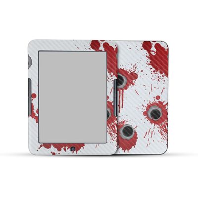 Carbon Fiber Tablet Skin Compatible with Barnes & Noble Nook GlowLight 4 (2021) - Bullet Holes - Premium 3M Vinyl Protective Wrap Decal Cover - Easy to Apply | Crafted in The USA by MightySkins