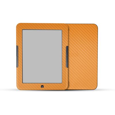 Carbon Fiber Tablet Skin Compatible with Barnes & Noble Nook GlowLight 4 (2021) - Solid Orange - Premium 3M Vinyl Protective Wrap Decal Cover - Easy to Apply | Crafted in The USA by MightySkins