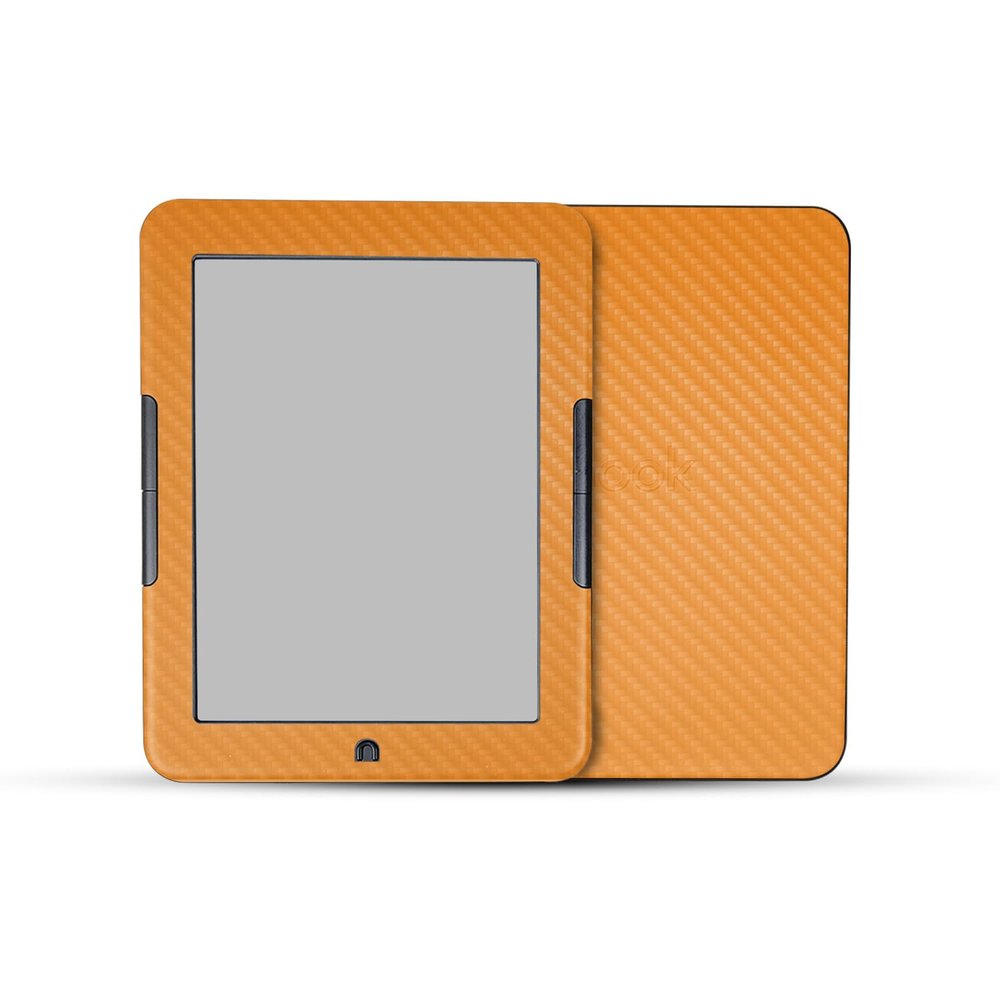 Carbon Fiber Tablet Skin Compatible with Barnes & Noble Nook GlowLight 4 (2021) - Solid Orange - Premium 3M Vinyl Protective Wrap Decal Cover - Easy to Apply | Crafted in The USA by MightySkins