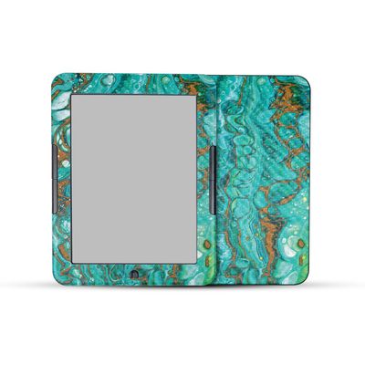 Carbon Fiber E-Reader Skin Compatible With Barnes & Noble Nook GlowLight 4e (2022) - Turquoise Ripple - Premium 3M Vinyl Protective Wrap Decal Cover - Easy To Apply | Crafted in the USA by MightySkins