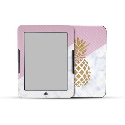 Carbon Fiber E-Reader Skin Compatible With Barnes & Noble Nook GlowLight 4e (2022) - Pretty Pineapple - Premium 3M Vinyl Protective Wrap Decal Cover - Easy To Apply | Crafted in the USA by MightySkins