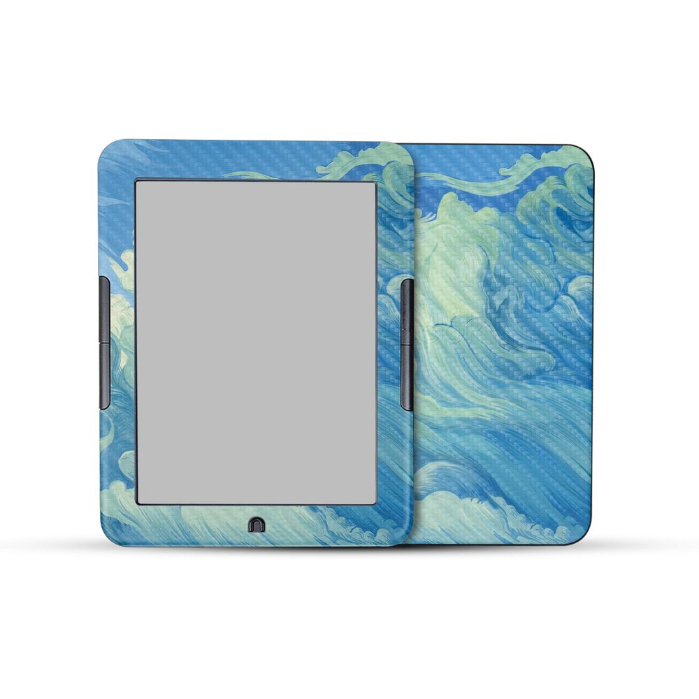 Carbon Fiber E-Reader Skin Compatible with Barnes & Noble Nook GlowLight 4e (2022) - Visionary - Premium 3M Vinyl Protective Wrap Decal Cover - Easy to Apply | Crafted in The USA by MightySkins