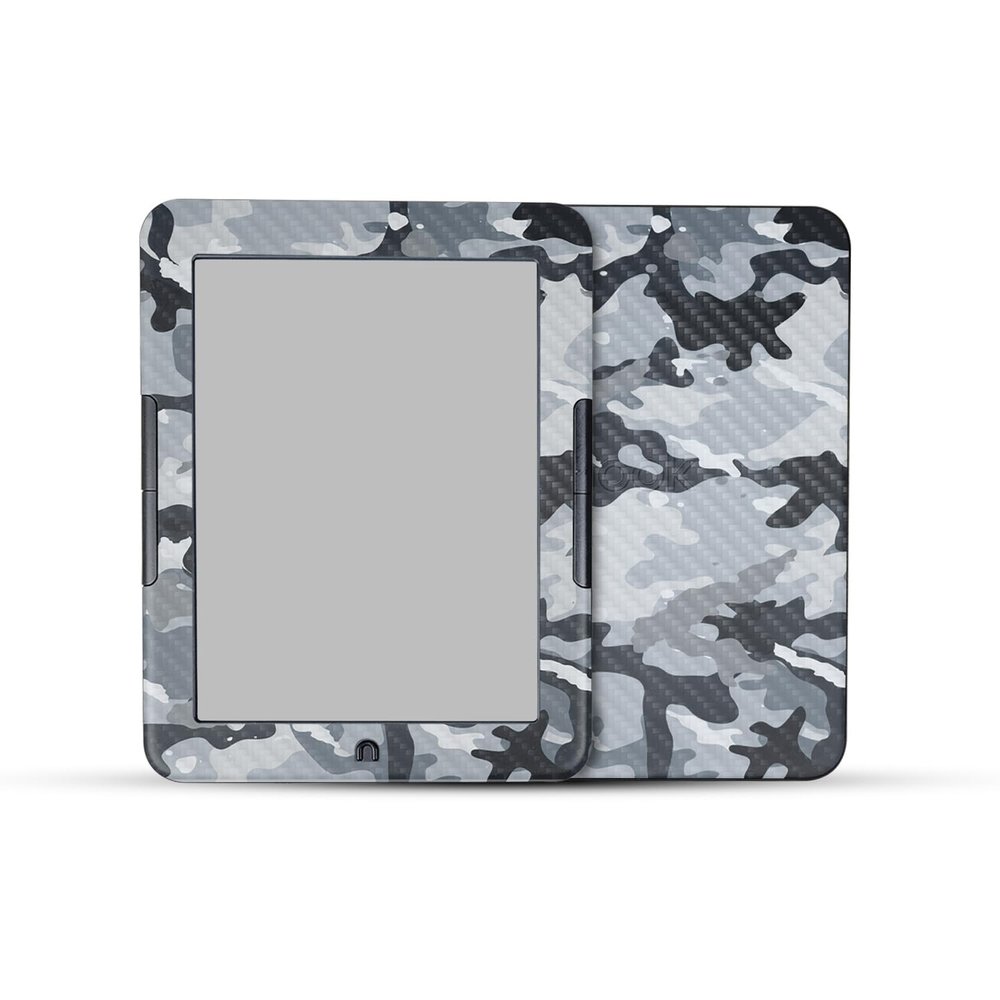 Carbon Fiber Tablet Skin Compatible with Barnes & Noble Nook GlowLight 4 (2021) - Gray Camouflage - Premium 3M Vinyl Protective Wrap Decal Cover - Easy to Apply | Crafted in The USA by MightySkins