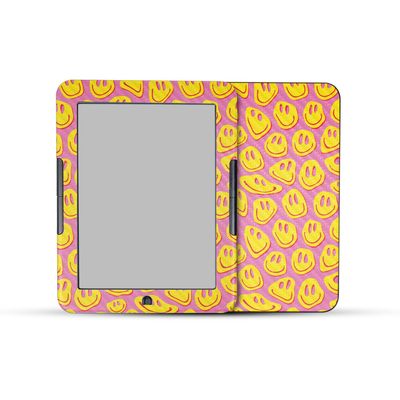 Carbon Fiber Tablet Skin Compatible with Barnes & Noble Nook GlowLight 4 (2021) - Melted Faces - Premium 3M Vinyl Protective Wrap Decal Cover - Easy to Apply | Crafted in The USA by MightySkins