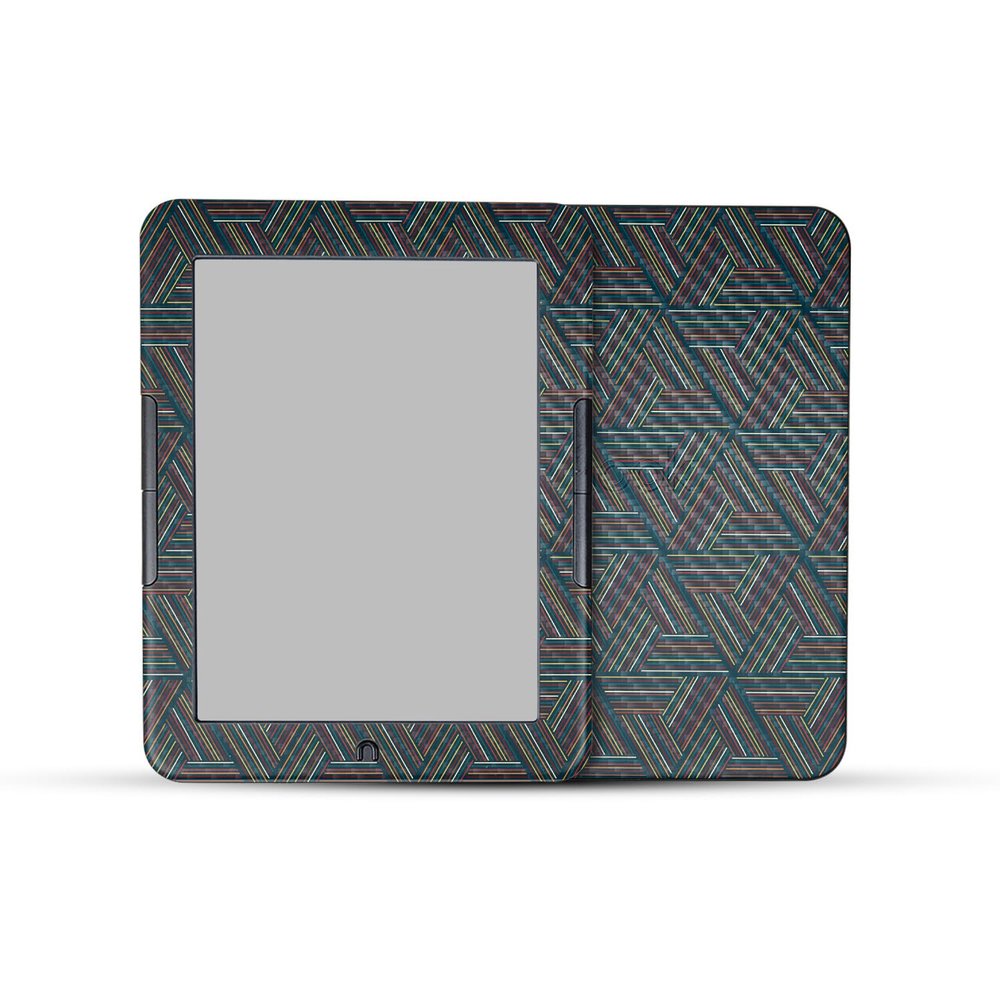 Carbon Fiber E-Reader Skin Compatible With Barnes & Noble Nook GlowLight 4e (2022) - Triangle Stripes - Premium 3M Vinyl Protective Wrap Decal Cover - Easy To Apply | Crafted in the USA by MightySkins
