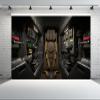 CHNYWORK 6x4ft Spaceship Cockpit Backdrop Old Brown Leather Pilot Seat Sci-fi Space Fighter Craft Cockpit Background Pilot Theme Birthday Party Decorations Portrait Photo Studio Props view 2