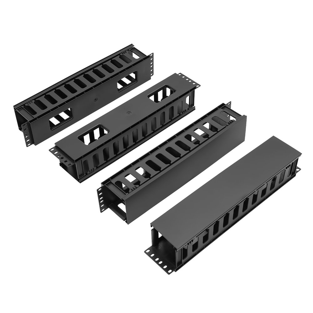 4 Pack Horizontal Rack Mount Cable Management, Under Desk Cable Management, Cable Organizer, Cable Raceways, Home & Office,Child & Pet Proof