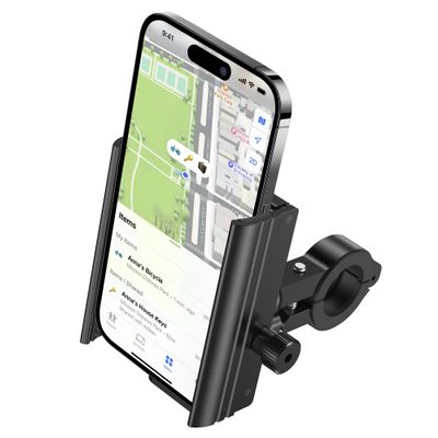 Ubike GPS Bike Phone Mount, Hidden Bicycle Phone Mount Compatible with Apple Find My (iOS Only), Lost Mode, No Monthly Fee, Built-in GPS Tracker Motorcycle Handlebar Clamp for iPhone